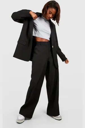 Boohoo Straight Leg Relaxed Fit Tailored Pants - - 8