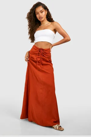 Boohoo Ruched Detail Midi Skirt - - 6