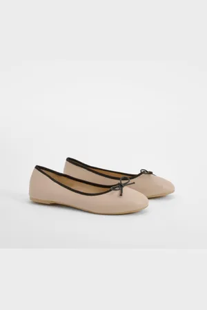 Boohoo Wide Fit Contrast Bow Detail Ballets - - 6