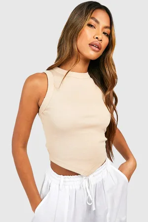 Boohoo Thick Binding V Hem Rib Tank - - 12