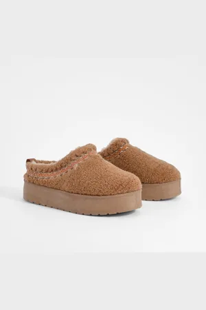 Boohoo Borg Embroidered Platform Cosy Mules - - 5