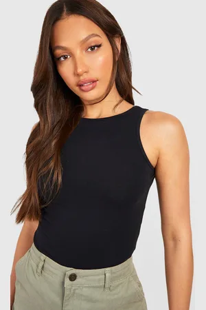 Boohoo Tall Basic Cotton Blend Racer Tank Top - - 6