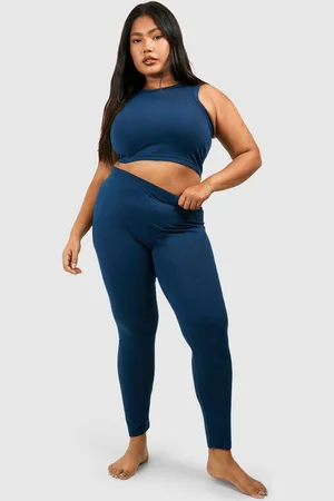 Boohoo Plus Elastane Racer Top & Legging Lounge Set - - 16