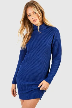 Boohoo Basic Turtleneck Jumper Dress - - 8