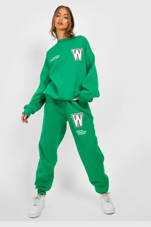Boohoo Varsity Applique Sweater Tracksuit - - XS