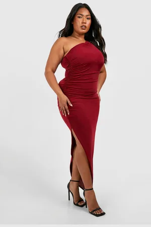 Boohoo Plus Midi Asymmetric Dress - - 28