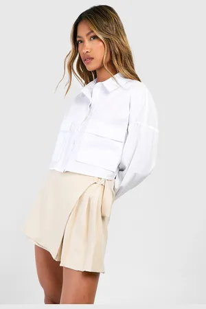 Boohoo Pleated Wrap Mini Skirt - - 8