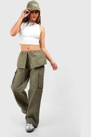 Boohoo Overlay Waist Parachute Pants - - 6