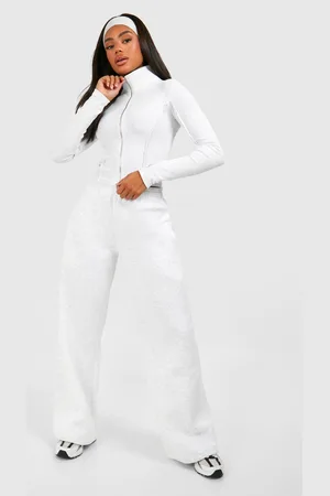 Boohoo Rib Seam Detail Double Zip Top And Straight Leg Track Pants Set - - XL