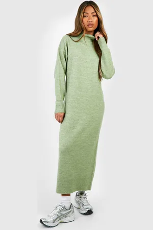 Boohoo Soft Knit Fine Gauge Midaxi Dress - - 14