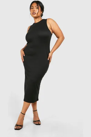 Boohoo Plus Super Soft Racer Neck Midi Dress - - 28