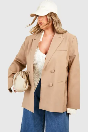 Boohoo Plus Double Breasted Relaxed Fit Tailored Blazer - - 26