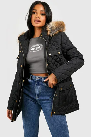 Boohoo Faux Fur Trim Parka - - 8