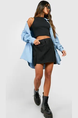 Boohoo Elasticated Waist Micro Mini Cargo Skirt - - 6