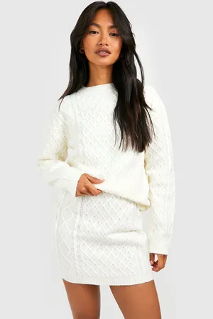 Boohoo Cable Jumper And Mini Skirt Knitted Co-Ord - - 12