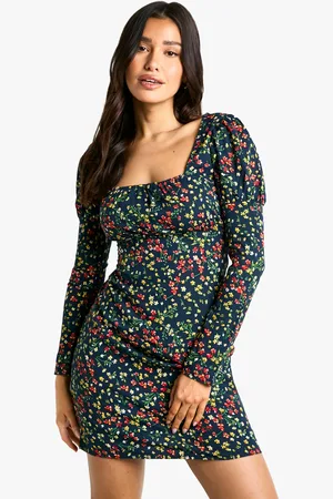 Boohoo Tall Floral Print Mini Dress - - 6