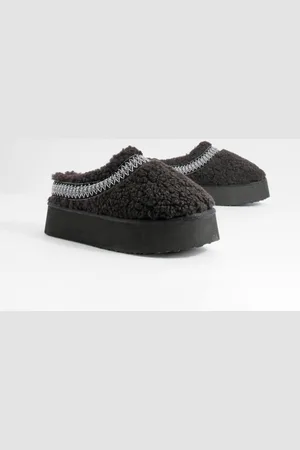Boohoo Borg Embroidered Platform Cosy Mules - - 5