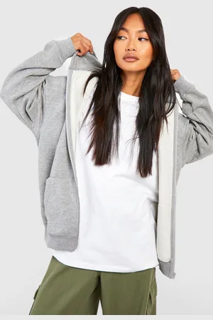 Boohoo Recycled Zip Through Hoodie - - XS