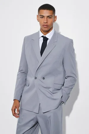 Boohoo Relaxed Fit Double Breasted Suit Jacket - - 36