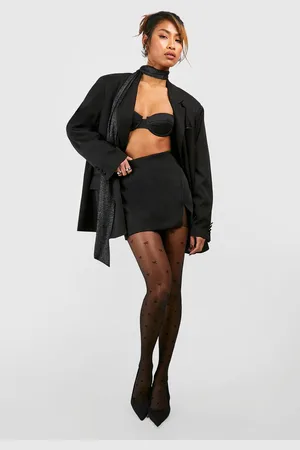 Boohoo Mini Bow Detail Sheer Tights - - ONE SIZE