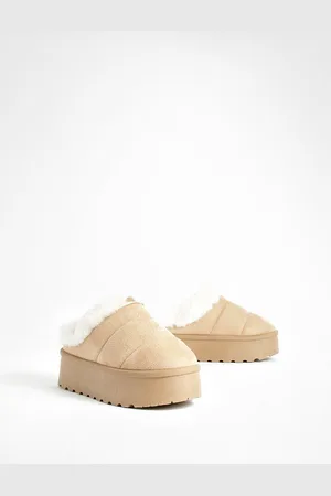 Boohoo Platform Fur Lined Cosy Mules - - 6