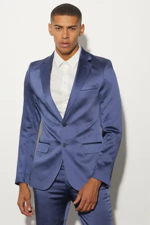 Boohoo Skinny Fit Satin Suit Jacket - - 40