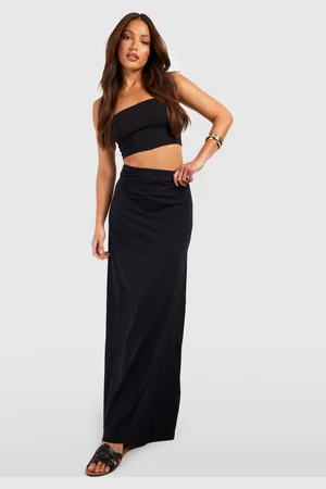 Boohoo Tall Basic Cotton Blend Floor Sweeping Maxi Skirt - - 6