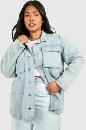 Boohoo Plus Pocket Oversized Shacket - - 18