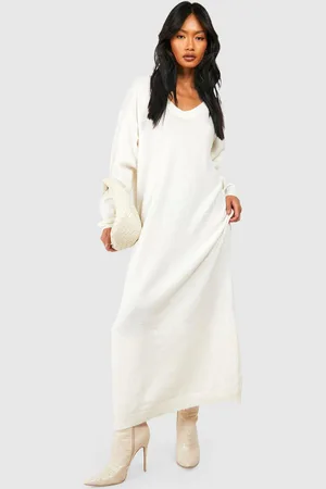 Boohoo Slouchy Soft Knit Maxi Knitted Dress - - 8