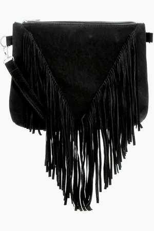 Boohoo Suedette Fringed Cross Body Bag - - ONE SIZE