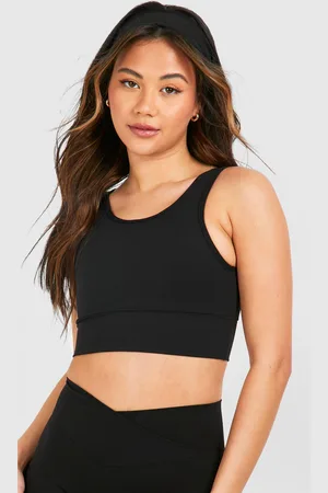 Boohoo Premium Sculpt Padded Deep Hem Light Support Sports Bra - - XS