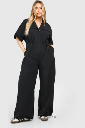 Boohoo Plus Cargo Woven Utility Jumpsuit - - 16