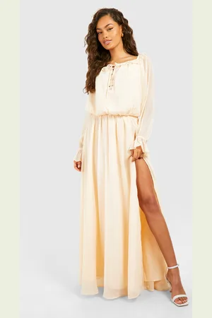 Boohoo Blouson Chiffon Maxi Dress - - 14