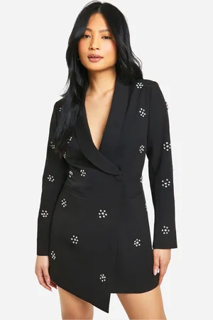 Boohoo Petite Daisy Crystal Embellished Blazer Dress - - 6