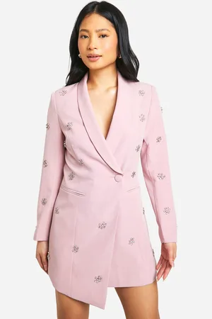 Boohoo Petite Daisy Crystal Embellished Blazer Dress - - 6