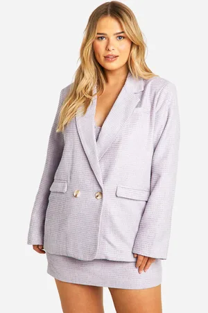 Boohoo Plus Boucle Oversized Blazer - - 16