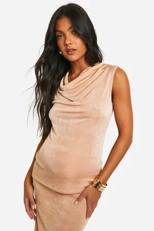 Boohoo Maternity Slinky Cowl Neck Sleeveless Top - - 8