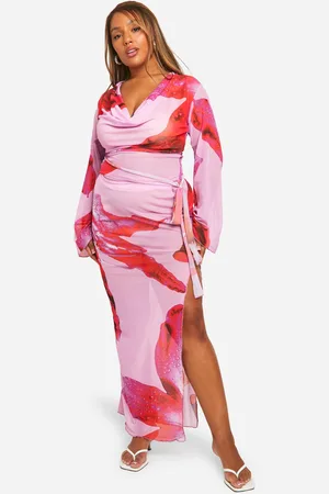 Boohoo Plus Floral Ring Wrap Beach Co-Ord - - 28