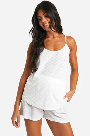 Boohoo Maternity Daisy Broderie Cami And Short Pyjama Set - - 6