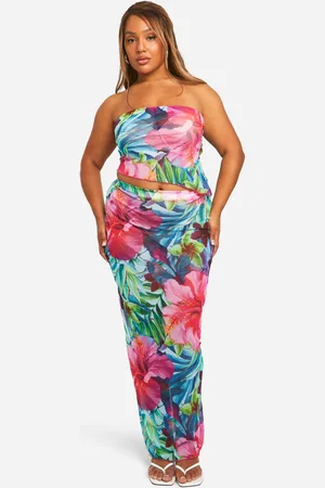 Boohoo Plus Tropical Maxi Beach Co-Ord - - 28