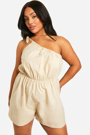 Boohoo Plus Cotton Tie Shoulder Playsiut - - 28