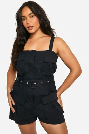 Boohoo Plus Utility Cargo Playsuit - - 16