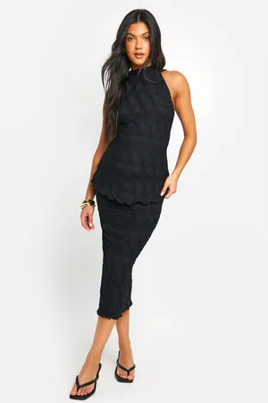 Boohoo Maternity Textured Jacquard Midi Skirt - - 8