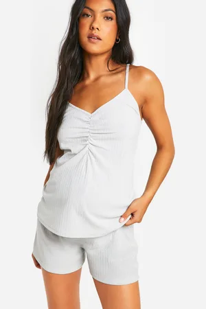 Boohoo Maternity Pointelle Button Front Pyjama Shorts - - 8