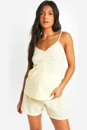 Boohoo Maternity Pointelle Button Front Pyjama Shorts - - 8