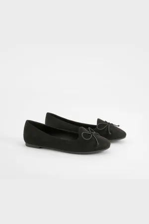 Boohoo Wide Fit Bow Basic Slipper Ballet Flats - - 7