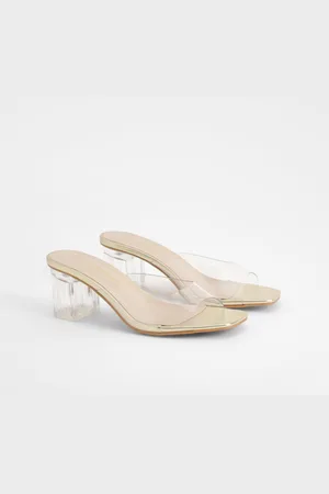 Boohoo Clear Block Heeled Mules - - 5