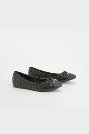 Boohoo Wide Fit Quilted Bow Detail Ballet Flats - - 5