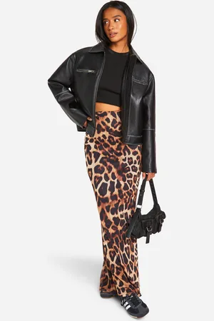 Boohoo Petite Leopard Print Maxi Skirt - - 12