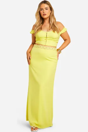 Boohoo Plus Woven Maxi Skirt - - 16
